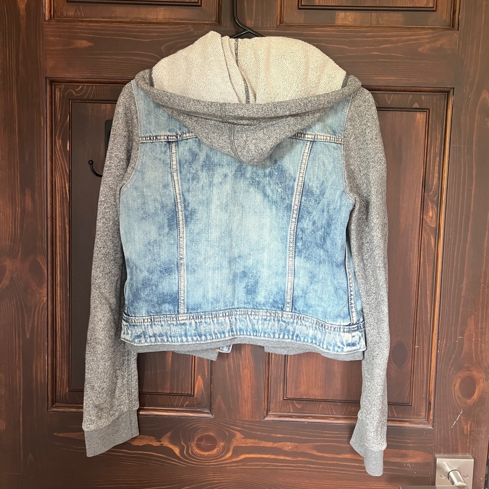 American Eagle Denim Jean Hoodie Jacket - Picture 2 of 3